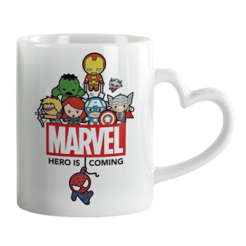 MARVEL, Mug heart handle, ceramic, 330ml