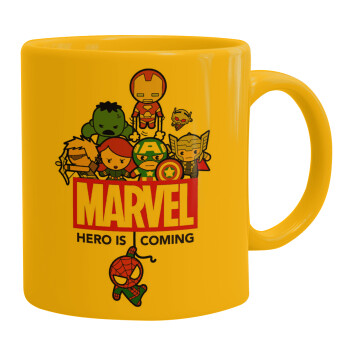 MARVEL, Ceramic coffee mug yellow, 330ml (1pcs)