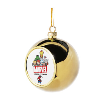 MARVEL, Χριστουγεννιάτικη μπάλα δένδρου Χρυσή 8cm