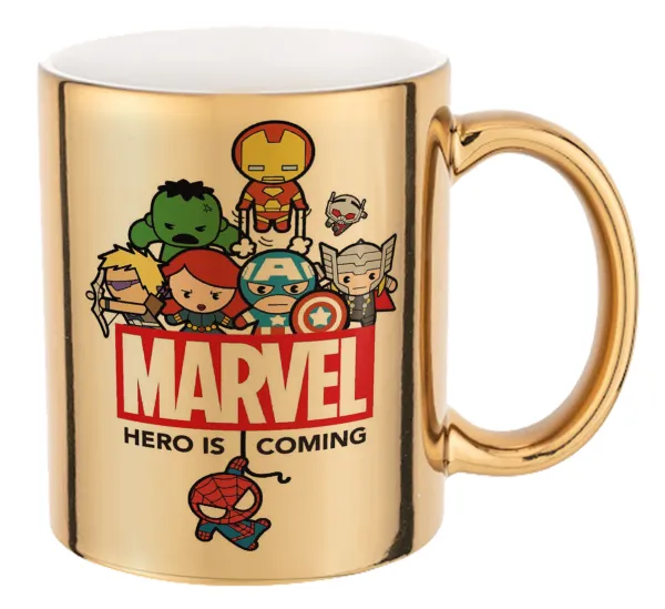 MARVEL — Mug ceramic, gold mirror, 330ml