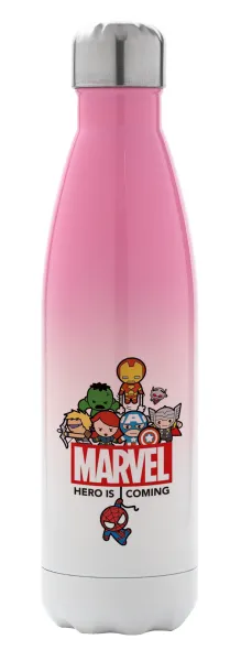 MARVEL — Μεταλλικό παγούρι θερμός Ροζ/Λευκό (Stainless steel), διπλού τοιχώματος, 500ml