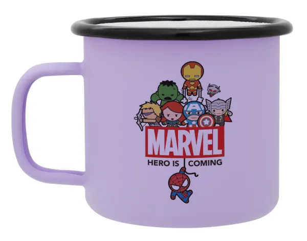 MARVEL — Metal enamel mug, matte light pastel purple, 360ml