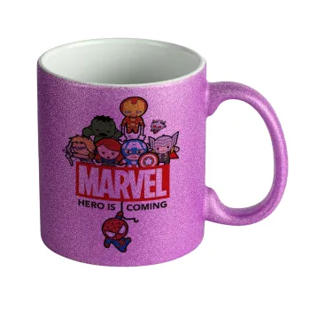 MARVEL, Κούπα Μωβ Glitter που γυαλίζει, κεραμική, 330ml