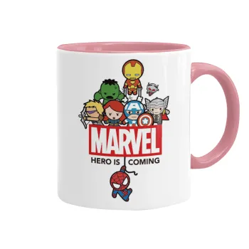 MARVEL, Κούπα χρωματιστή ροζ, κεραμική, 330ml