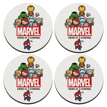 MARVEL, ΣΕΤ 4 Σουβέρ ξύλινα στρογγυλά (9cm)