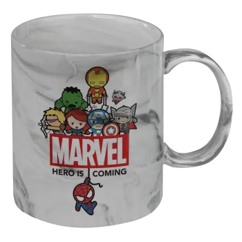 MARVEL, Mug ceramic marble style, 330ml