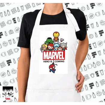 MARVEL, Ποδιά μακριά Σεφ ολόσωμη με τσέπες white (ΕΝΗΛΙΚΩΝ)