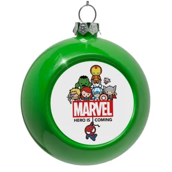 MARVEL, Στολίδι Χριστουγεννιάτικη μπάλα δένδρου Πράσινο 8cm