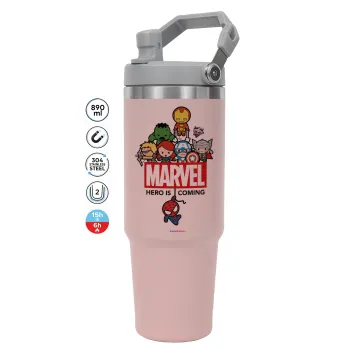 MARVEL, ΡΟΖ χρώματος Θερμός Ανοξείδωτο 890ml (30oz) με χερούλι