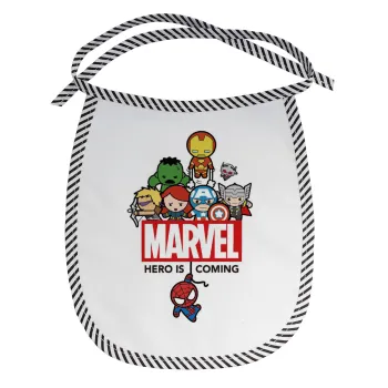 MARVEL, Σαλιάρα μωρού αλέκιαστη με κορδόνι Μαύρη