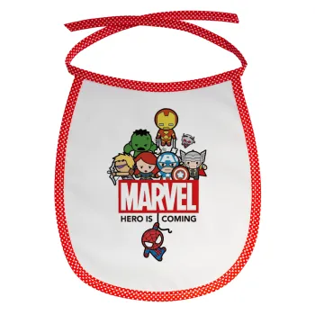 MARVEL, Σαλιάρα μωρού αλέκιαστη με κορδόνι Κόκκινη