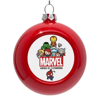 MARVEL, Red Christmas tree ornament bauble 8cm