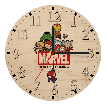 MARVEL, Ρολόι τοίχου ξύλινο plywood (20cm)