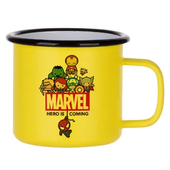 MARVEL, Κούπα Μεταλλική εμαγιέ ΜΑΤ Κίτρινη 360ml