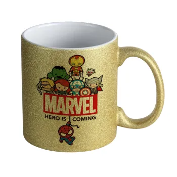 MARVEL, Κούπα Χρυσή Glitter που γυαλίζει, κεραμική, 330ml