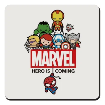 MARVEL, Τετράγωνο μαγνητάκι ξύλινο 9x9cm