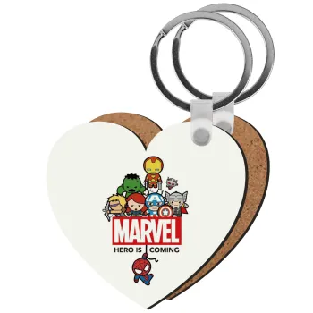 MARVEL, Μπρελόκ Ξύλινο καρδιά MDF