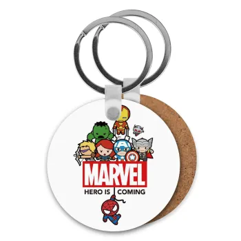 MARVEL, Μπρελόκ Ξύλινο στρογγυλό MDF Φ5cm