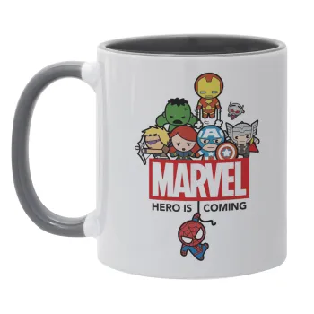 MARVEL, Κούπα χρωματιστή γκρι, κεραμική, 330ml