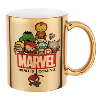 MARVEL, Κούπα κεραμική, χρυσή καθρέπτης, 330ml