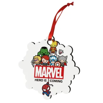 MARVEL, Στολίδι Χριστουγεννιάτικο στολίδι snowflake ξύλινο 7.5cm