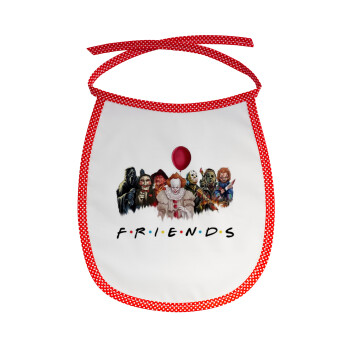 Halloween Friends, Σαλιάρα μωρού αλέκιαστη με κορδόνι Κόκκινη