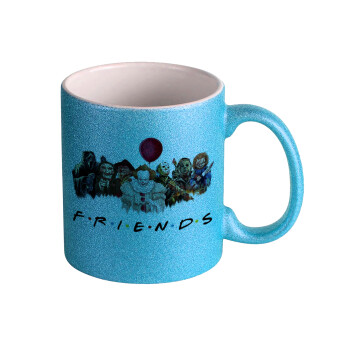Halloween Friends, Κούπα Σιέλ Glitter που γυαλίζει, κεραμική, 330ml