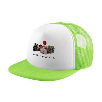 Halloween Friends, Καπέλο Soft Trucker με Δίχτυ Πράσινο/Λευκό