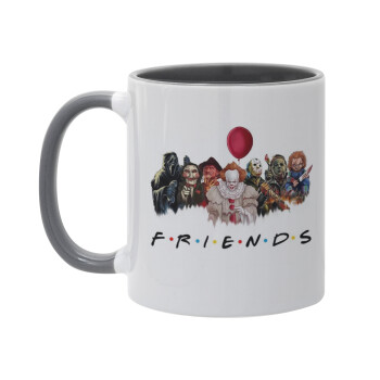 Halloween Friends, Κούπα χρωματιστή γκρι, κεραμική, 330ml