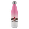 Metal mug thermos Pink/White (Stainless steel), double wall, 500ml