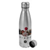 Metallic water bottle, stainless steel, 750ml