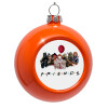 Orange Christmas tree ornament bauble 8cm