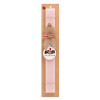Easter Set, wooden keychain & scented flat Easter candle (30cm) (PINK)