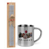 Easter Set, metallic thermal cup (300ml) & Easter aromatic flat candle (30cm) (GRAY)