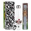Easter candle, metallic white thermos bottle (500ml) & aromatic flat candle (30cm) (GRAY)