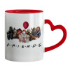 Mug heart red handle, ceramic, 330ml