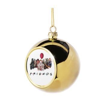Halloween Friends, Χριστουγεννιάτικη μπάλα δένδρου Χρυσή 8cm