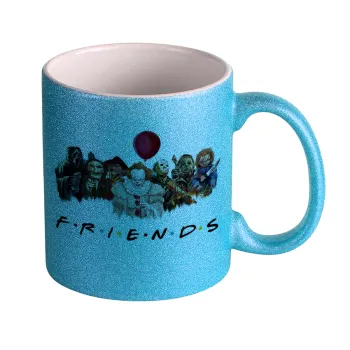 Halloween Friends, Κούπα Σιέλ Glitter που γυαλίζει, κεραμική, 330ml