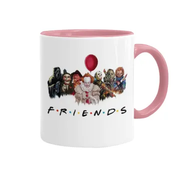 Halloween Friends, Κούπα χρωματιστή ροζ, κεραμική, 330ml