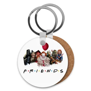 Halloween Friends, Μπρελόκ Ξύλινο στρογγυλό MDF Φ5cm