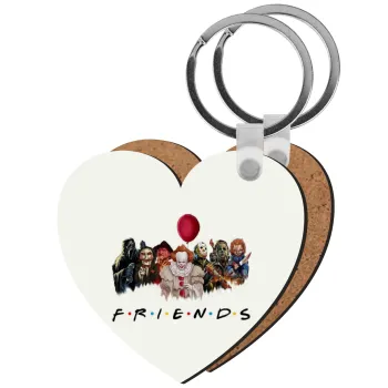 Halloween Friends, Μπρελόκ Ξύλινο καρδιά MDF