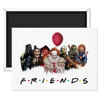 Halloween Friends, Ορθογώνιο μαγνητάκι ψυγείου διάστασης 9x6cm