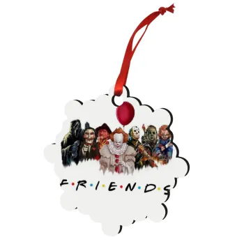 Halloween Friends, Christmas ornament snowflake wooden 7.5cm