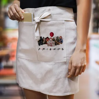 Halloween Friends, Ποδιά Μέσης με διπλή τσέπη Barista/Bartender, Beige