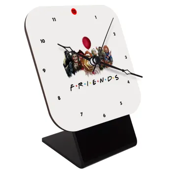Halloween Friends, Quartz Wooden table clock with hands (10cm)