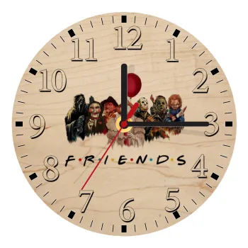 Halloween Friends, Ρολόι τοίχου ξύλινο plywood (20cm)