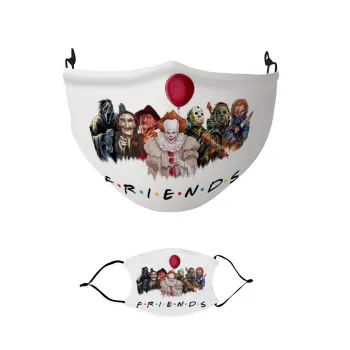 Halloween Friends, Μάσκα υφασμάτινη παιδική πολλαπλών στρώσεων με υποδοχή φίλτρου