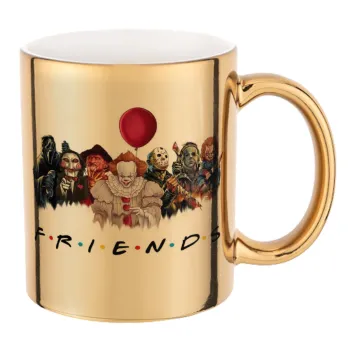 Halloween Friends, Mug ceramic, gold mirror, 330ml