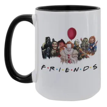 Halloween Friends, Κούπα Mega 15oz, κεραμική Μαύρη, 450ml