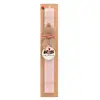 Easter Set, wooden keychain & scented flat Easter candle (30cm) (PINK)